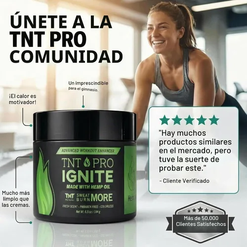 Vista 4 de TNT Pro Ignite - Crema para sudar - Gel caliente preentrenamiento para reafirmar y apretar