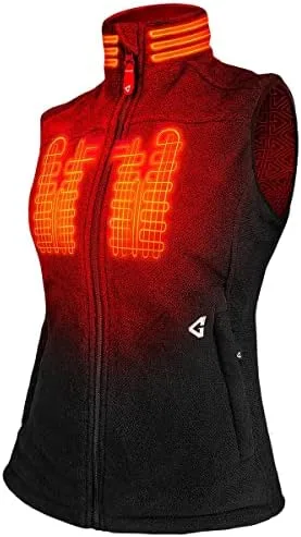 Vista 7 de Gerbing Chaleco de forro polar termita 2.0 para mujer de 7 V - Elegante chaleco térmico con batería para mujer - 8 horas de batería de reserva