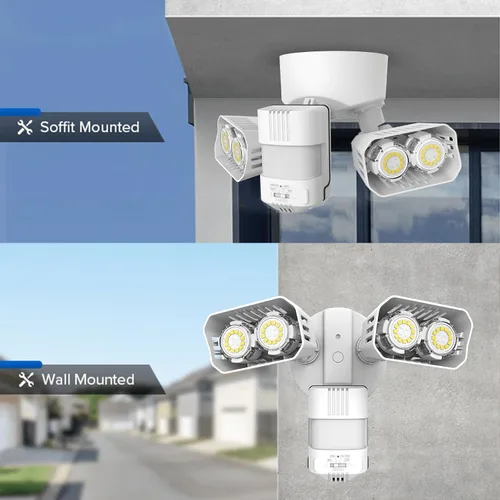 Vista 5 de SANSI Luces Exteriores con Sensor de Movimiento de 28W 3500LM, Reflectores Exteriores con Sensor de Movimiento, Luces de Seguridad Detector con 4