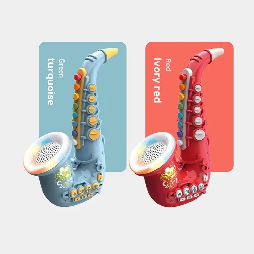 Vista 2 de Smaroll Juguetes de Saxofón para Niños con Luz y Sonido, Juguetes Educativos Multifuncionales, Instrumento Musical para Juguete Temprano para Niñas