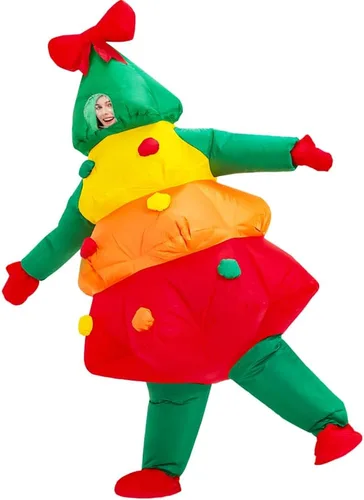 Vista 3 de KOOY Disfraz inflable, disfraces de Navidad para adultos, disfraz inflable de Navidad para mujereshombresadultos, traje de personaje de Navidad