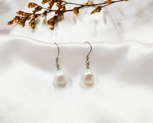 Vista 4 de Pearl earrings S925 sterling silver pearl pendant earrings for women