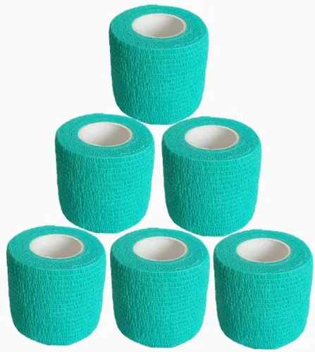 Vista 30 de Baisunt Paquete de 6 vendajes cohesivos de 1 pulgada, cinta autoadhesiva autoadhesiva autoadhesiva transpirable para muñeca, tobillo, deportes, Negro