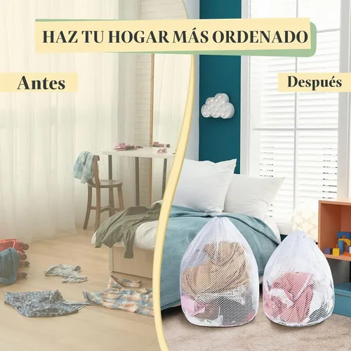 Vista 4 de Fabbay 12 bolsas de malla para lavandería con cordón, 4 tamaños (XL~S), estilo grueso