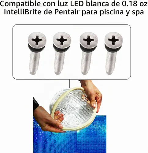 Vista 3 de AR-PRO 79104800 - Tornillos de junta de luz de piscina con arandelas, tornillos de acero inoxidable compatibles con Pentair IntelliBrite, Amerlite