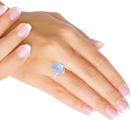 Vista 2 de Jeweloporium Anillo de plata de ley 925 maciza, hecho a mano para mujer