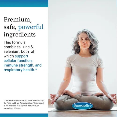 Vista 5 de EuroMedica Zinc Plus Selenio - Suplemento de apoyo a la salud inmune y respiratoria - Suplemento mineral con quelato de bisglicinato de zinc