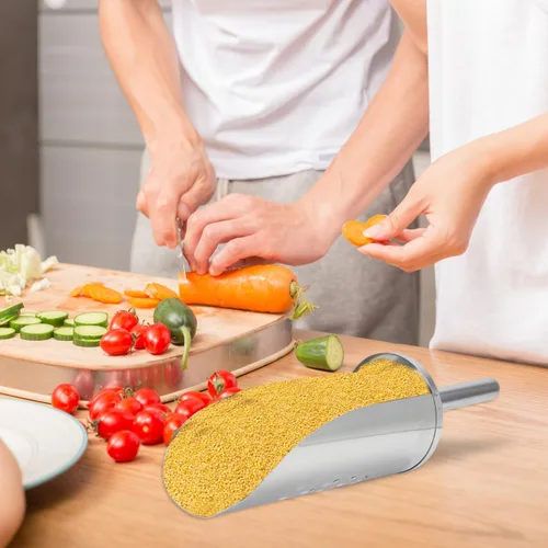 Vista 9 de DOITOOL Cuchara de hielo multifuncional de acero inoxidable con mango de 14.17 pulgadas Cuchara de comida de cocina para cubitos de hielo, harina
