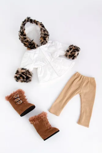 Vista 3 de Diversión de invierno: traje de 3 piezas para muñeca de 18 pulgadas