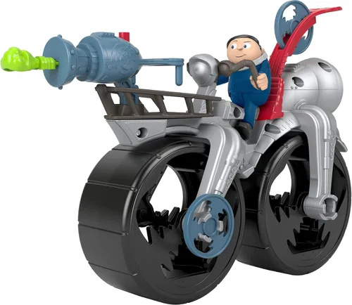 Vista 6 de Fisher-Price Imaginext Minions Gru's Rocket Bike, figura de personaje y juguete de empuje para niños preescolares de 3 a 8 años