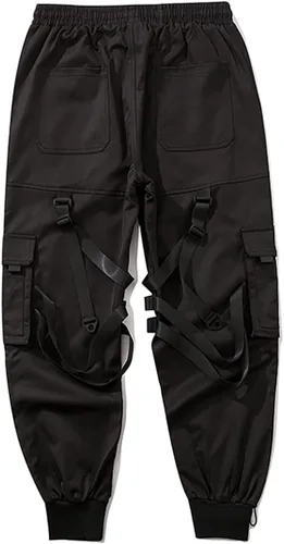 Vista 5 de Pantalones deportivos Techwear para hombre, estilo hip hop, casuales, para exteriores, pantalones cargo holgados y tácticos