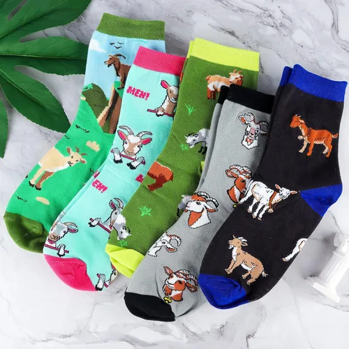 Vista 2 de Belloxis Corgi - Calcetines de algodón para mujeres y niñas enfermeras tortugas marinas pandas 5 pares