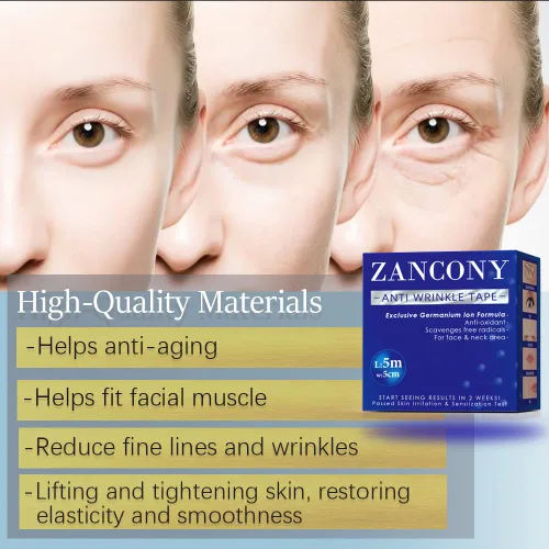 Vista 7 de Cinta antiarrugas facial miofascial para levantar las arrugas, trajes para todas las partes de la cara y el cuello – Fines para la frente, pliegues