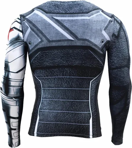 Vista 3 de Camiseta de superhéroe 3D ajustada, de secado rápido, elástica, para deporte o cosplay (manga larga)