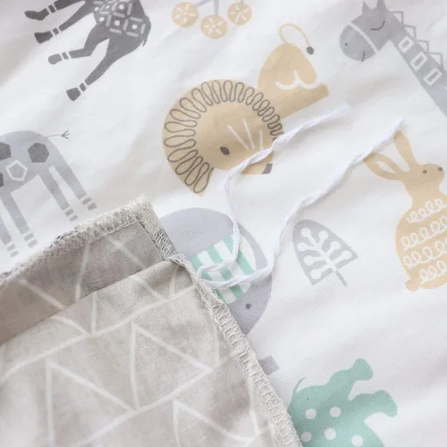 Vista 7 de Juego de ropa de cama de cuna 100% algodón para bebés, niños y niñas, 3 piezas, incluye funda de edredón, sábana bajera, funda de almohada Caqui