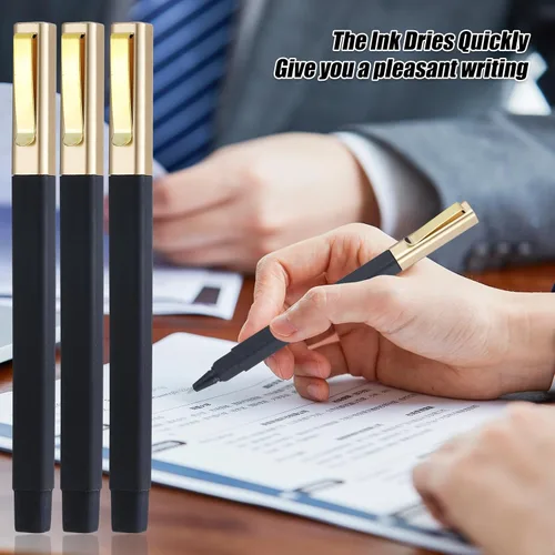 Vista 8 de 6 paquetes de bolígrafos de gel negros de 0.5 mm de punta media, bolígrafos de tinta de gel con tapa, secan rápidamente, bolígrafo de punta redonda