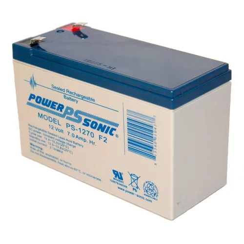 Vista 3 de Powersonic PS-1270F2 - 12 Volt/7 Amp batería sellada de ácido de plomo con conectores con Fast-on 0.250