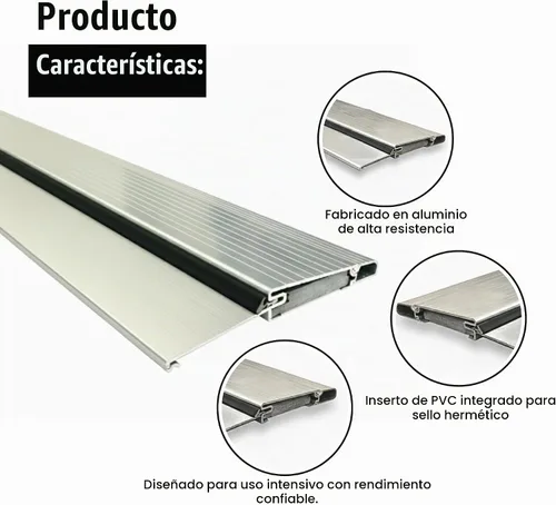 Vista 2 de KC Hardware - Umbral de puerta exterior de 5 5/16 pulgadas, para exteriores, resistente, ajustable, de aluminio, resistente a la intemperie, fácil