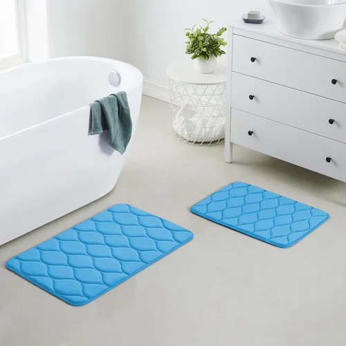 Vista 23 de Yafa Home Fashion 1 alfombra de baño de 17 x 24 pulgadas, espuma viscoelástica, absorbente de agua y antideslizante, color negro