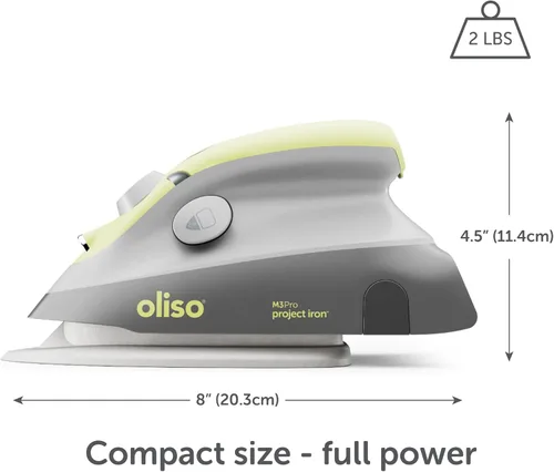 Vista 2 de Oliso M3Pro Project Steam Iron with Solemate (Pistachio) + MultiMat Wool Pressing Pad 2pk