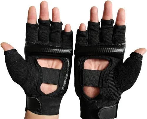 Vista 5 de Guantes de taekwondo para hombre y niños, saco de boxeo, artes marciales, artes marciales, artes marciales, lucha, grappling, Muay Thai, Negro