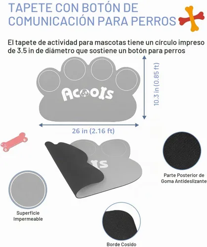 Vista 4 de 4 piezas de conjunto de botones parlantes para perros, botones para perros para comunicación, botón de zumbador de voz grabable de 30s
