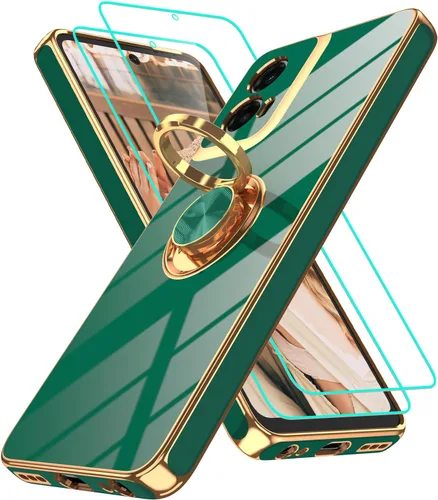 Vista 299 de Funda para Motorola Moto G 5G 2024: Funda Moto G Play 5G 2024 con 2 piezas de protectores de pantalla, soporte de anillo de rotación de 360°