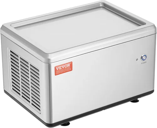 Vista 10 de VEVOR Máquina de helado frito, 12.6" x 8.5", 120 W, máquina para hacer rollos de helado salteado con compresor y 2 raspadores, para hacer rollos