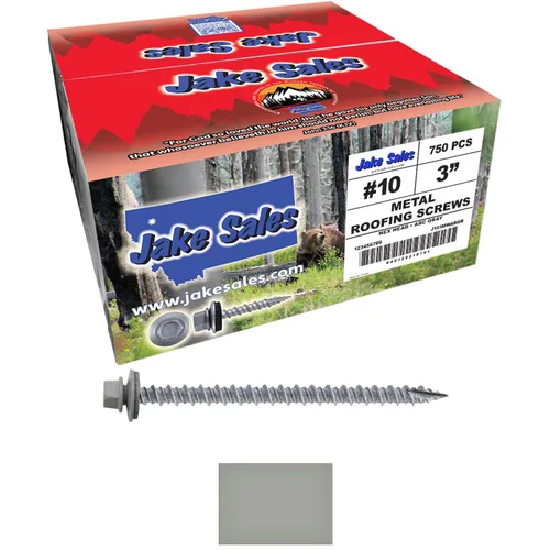 Vista 100 de Tornillos para techos de metal gris ABC 10 x 1 - Cabezal hexagonal - Arandela EPDM - Arandela de arranque automático/roscado - 1 bolsa - 250