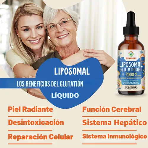 Vista 7 de Líquido de glutatión liposomal 2000MG, L-glutatión de forma activa, 2 onzas