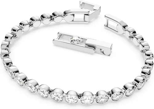 Vista 2 de Swarovski - Colección de pulseras y aretes de tenis para mujer acabado de rodio cristales transparentes