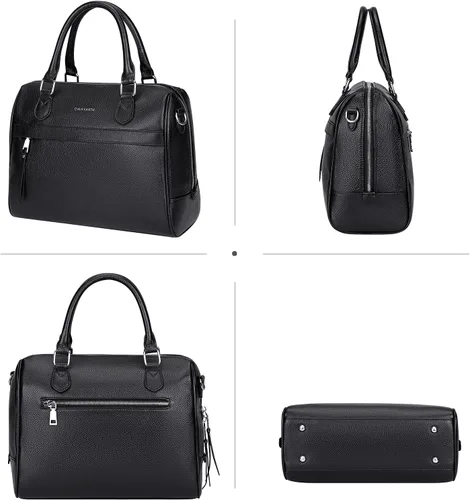 Vista 3 de Over Earth Bolso bandolera de cuero genuino con asa superior para mujer