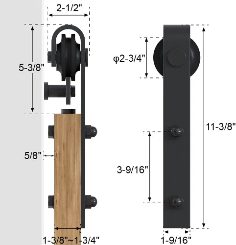 Vista 7 de Winsoon puerta de madera para establo, deslizante; kit para clóset, gabinete, con piezas metálicas, estilo antiguo para puertas dobles, superficie