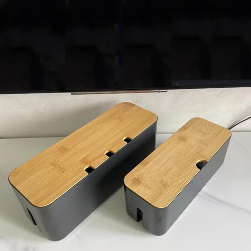 Vista 7 de Caja de organización de cables, organizador de rayas eléctricas, caja organizadora de cables, oculta y oculta las regletas de alimentación y cables