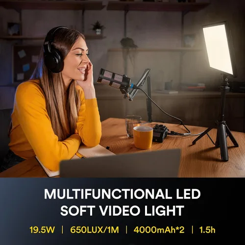 Vista 2 de RALENO Panel de luz suave de video LED de 13 pulgadas con soporte