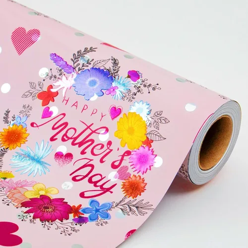 Vista 10 de Garbendy Papel de regalo de cumpleaños – Mini rollo – 17 pulgadas x 16.5 pies – Coloridas letras felices en papel azul papel de regalo perfecto
