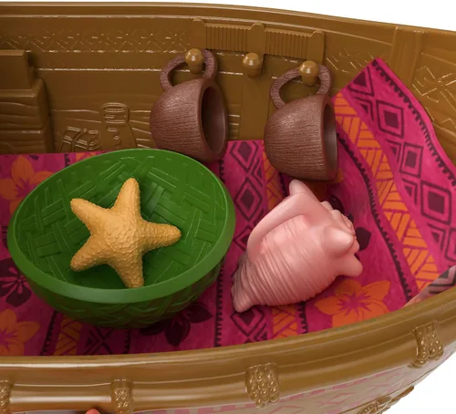 Vista 3 de Mattel Disney Moana Ocean Voyager Canoa - Juego flotante para barco