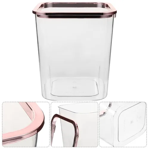 Vista 3 de iplusmile Cubo de basura transparente de 7.87 x 7.08 x 7.08 pulgadas, portátil, para el hogar, dormitorio, oficina, baño, almacenamiento