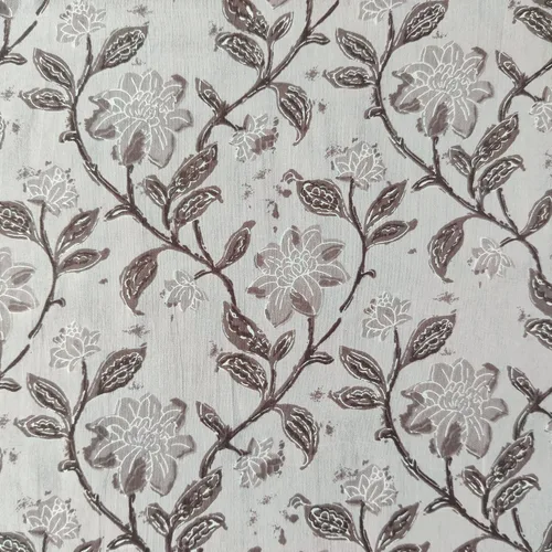 Vista 11 de AVKA Studio Tela de impresión en bloque a mano por yarda - PRECORTADA 1 yarda 42 pulgadas de ancho - Material 100% algodón - Patrón floral azul