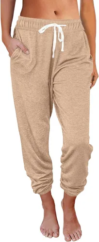 Vista 11 de AUTOMET Pantalones deportivos de cintura alta para mujer con bolsillos Negro