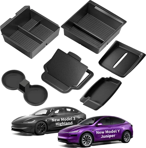 Vista 11 de Organizador de consola de 6 piezas para accesorios Tesla modelo Y/3