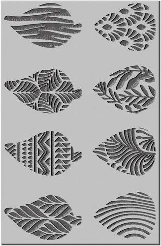 Vista 8 de CHGCRAFT Tapete de textura de arcilla de hojas artísticas, moldes de arcilla polimérica bohemia, patrón abstracto, herramientas de textura