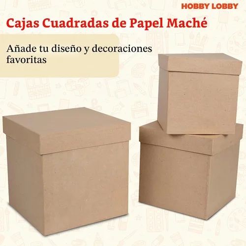 Vista 2 de Hobby Lobby - Juego de 3 cajas cuadradas de papel con tapa