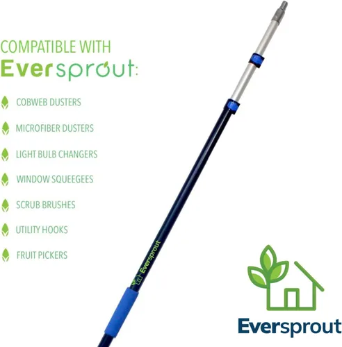 Vista 8 de EVERSPROUT Cepillo de lechada profesional de 1.5 a 3 pies con poste de mango largo Cerdas rígidas en forma de V construidas para esquinas