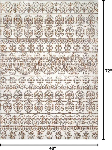 Vista 2 de nuLOOM Alfombra de transición a rayas Florencia, 4x6, beige