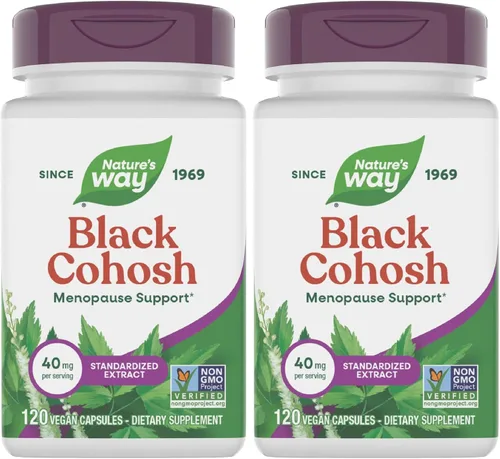 Vista 8 de Nature's Way Extracto de cohosh negro premium, ayuda a reducir la sudoración nocturna y promueve un sueño reparador para las mujeres durante