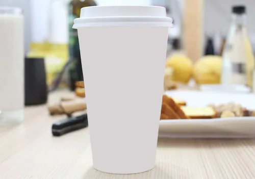 Vista 2 de Tazas de café desechables con tapas de 16 onzas (100 juegos) – To Go Coffee Cups Bebidas calientes Expresso Té Café Café Latte