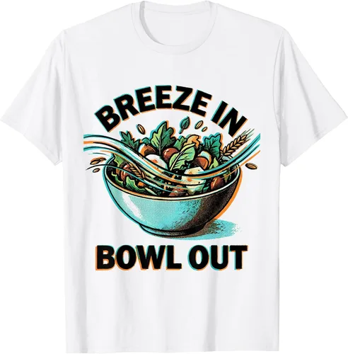 Vista 11 de Breeze In Bowl Out Breezy Bowl Design T-Shirt White