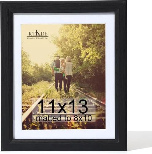 Vista 107 de KTKDE Portarretratos gris de 8 x 10 pulgadas con paspartú extraíble para fotos de 5 x 7 pulgadas, vidrio real para portarretratos de 8 x 10