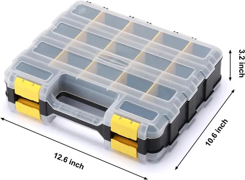 Vista 6 de MIXPOWER Organizador de doble cara de 34 compartimentos con polímero resistente a los impactos y separadores de plástico extraíbles personalizables